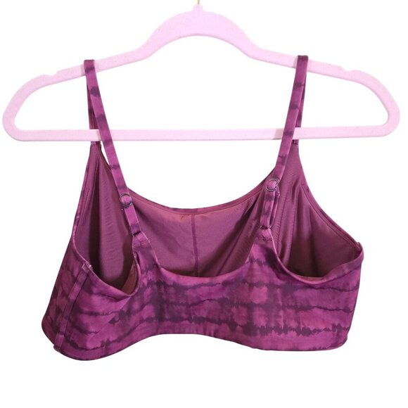 Athleta D-DD Scoop Printed Bikini Top Tahiti Vintage Plum Size XL - Picture 3 of 6